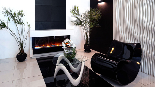 Каминокомплект Cube 36 - Белый с черным с очагом Astra 36 RF